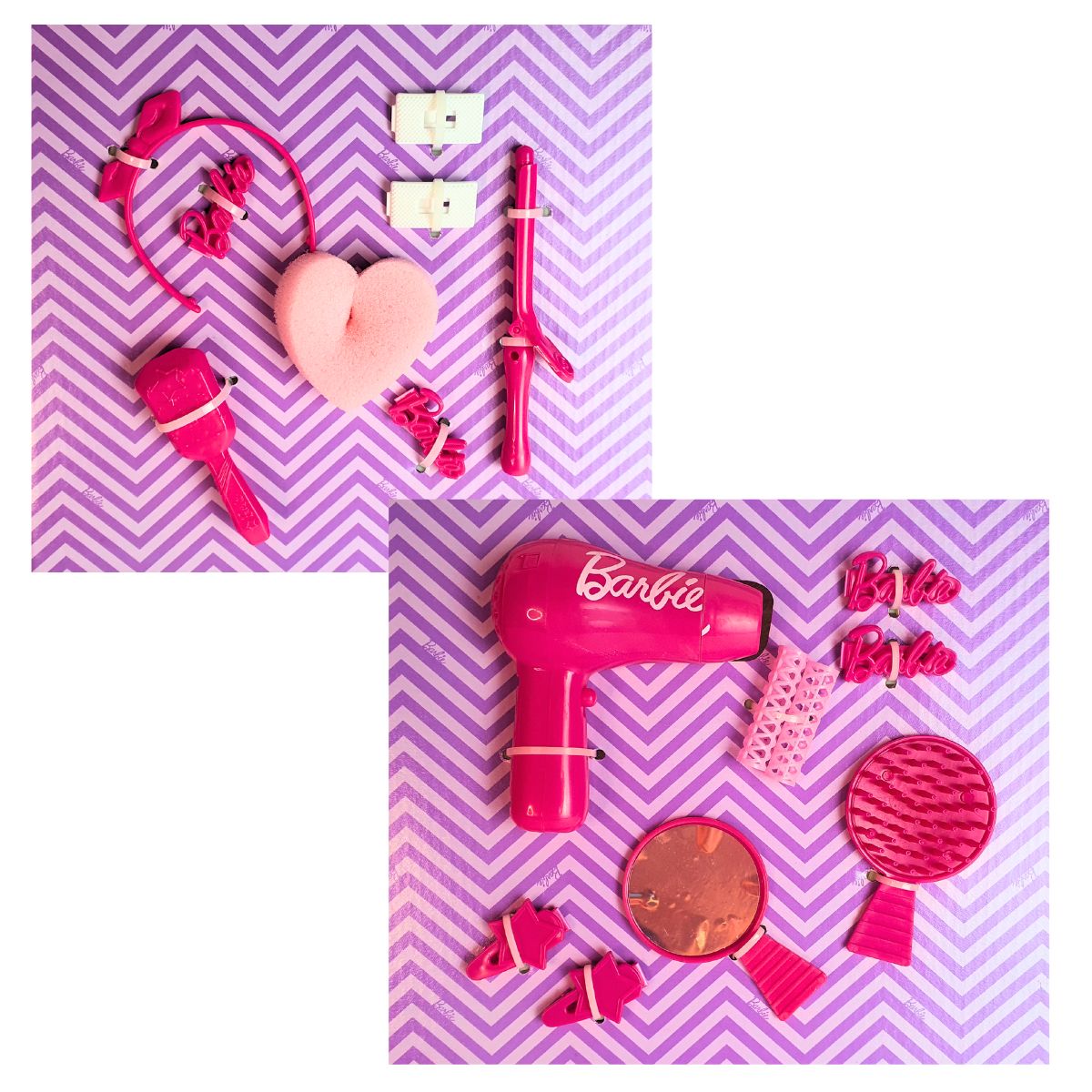 Kit 2 Acessórios Barbie Secador / Cacheador Cabelos - Pupee Kit 2 Acessórios Barbie Secador / Cacheador Cabelos - Pupee